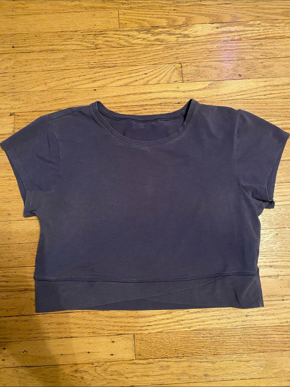 Classic Crewneck Crop Top - Navy